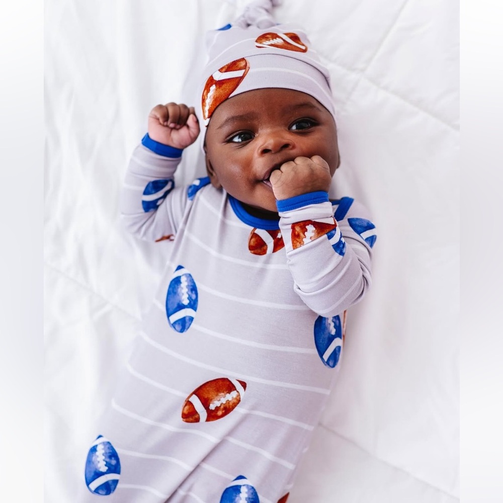 KiKi LuLu Gridiron Grind Football Bamboo Knotted Gown OS